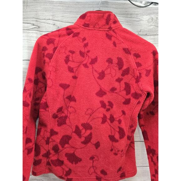 Vintage Patagonia Synchilla Fleece Pullover 1/4 Zip Size MED Floral Design Red - Picture 9 of 10